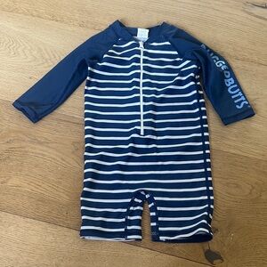 Rugged Butts Navy Striped Kids Swimwear 18/24m